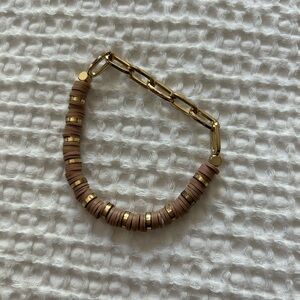 Evereve Gold and Taupe Elastic Bracelet